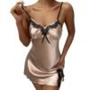 Elegant babydoll featuring lace details, perfect as a sexy silk nightdress for women from LuckeLadybug LLC