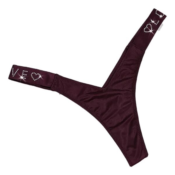 Sexy Thong For Women Trendy Styles 30 Sexy Thong For Women Trendy Styles Burgundy sexy thong for women with sparkling rhinestone detail and love design