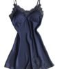 Silk Lace Babydoll Lingerie Elegant & Soft 14 Silk Lace Babydoll Lingerie Elegant & Soft Navy silk lace babydoll lingerie with delicate lace trim and adjustable straps for a luxurious feel
