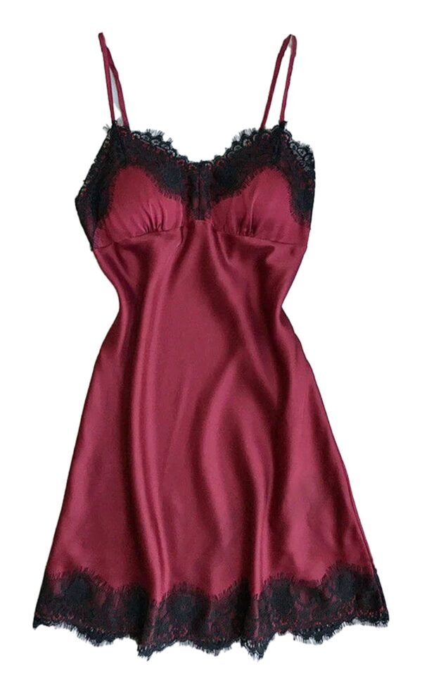 Silk Satin Nightgown For Women Elegant Babydoll 20 Silk Satin Nightgown For Women Elegant Babydoll Burgundy silk satin nightgown for women with lace trim and adjustable straps