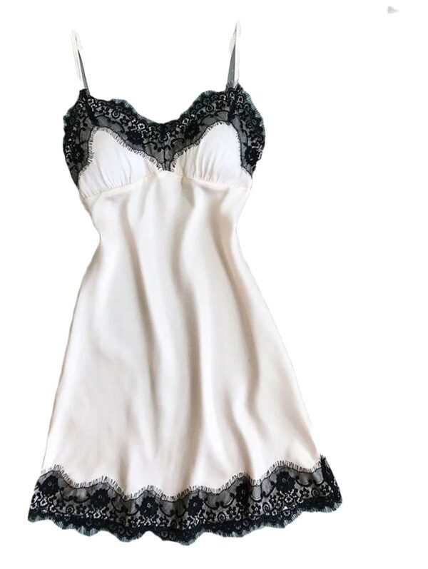 Silk Satin Nightgown For Women Elegant Babydoll 23 Silk Satin Nightgown For Women Elegant Babydoll Luxurious LuckeLadybug silk satin nightgown for women with delicate lace detailing