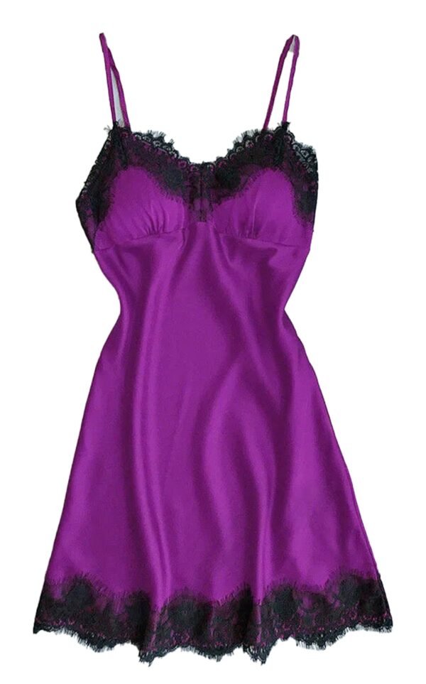 Silk Satin Nightgown For Women Elegant Babydoll 19 Silk Satin Nightgown For Women Elegant Babydoll Luxurious purple silk satin nightgown for women with lace trim and delicate straps