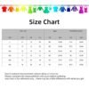 Size chart for silky satin nightdress for women including measurements in various sizes
