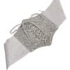 Silver corset belt for women with glitter detailing and lace-up front design for stylish outfits