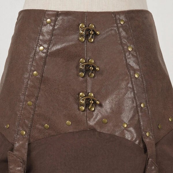 Steampunk Leather Skirt For Women 16 Steampunk Leather Skirt For Women steampunk leather skirt for women detail buttons