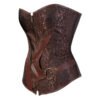 Steampunk overbust corset for women with intricate detailing and a stylish zip closure