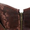 LuckeLadybug LLC Steampunk overbust corset for women with detailed fabric and zipper closure