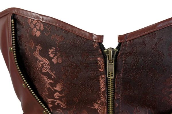 Steampunk Overbust Corset For Women 16 Steampunk Overbust Corset For Women LuckeLadybug LLC Steampunk overbust corset for women with detailed fabric and zipper closure