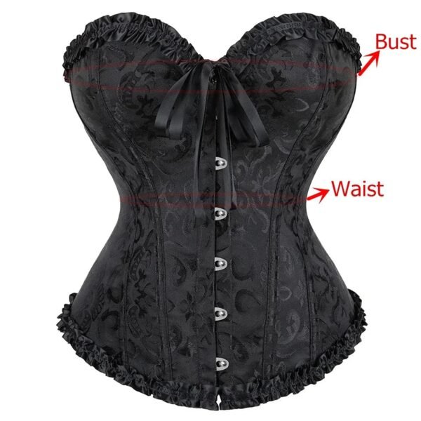 2025 Lace-Up Corset Bustier In Green 8 2025 Lace-Up Corset Bustier In Green Black 2025 lace-up corset bustier with intricate patterns and adjustable front closure