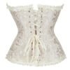 2025 lace-up corset bustier with delicate lace trim and elegant sheen for a flattering silhouette