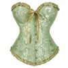 2025 Lace-Up Corset Bustier In Green 7 2025 Lace-Up Corset Bustier In Green Elegant 2025 lace-up corset bustier in green with decorative ruffles and satin ribbon detailing