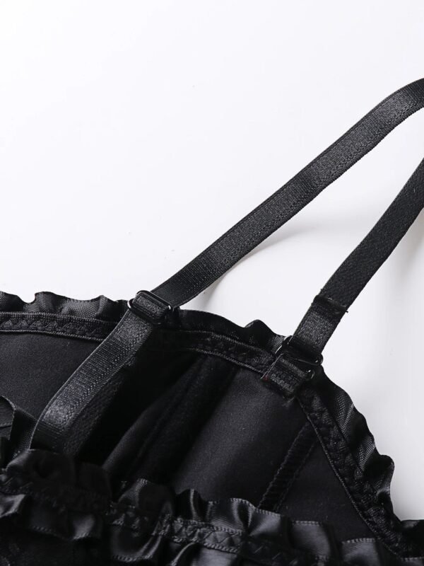 Lace Trim Double Halter Corset Top 33 Lace Trim Double Halter Corset Top Elegant black lace trim double halter corset showcasing delicate details and adjustable straps