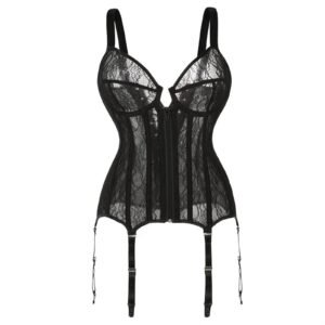 Plus Size Black Lace Corset For Stylish Elegance