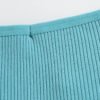 LuckeLadybug women's cotton thong set in soft teal fabric with ribbed texture