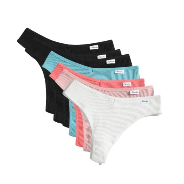 Womens Cotton Thong Set – 7-Pack Colors 33 Womens Cotton Thong Set – 7-Pack Colors Women's cotton thong set in assorted colors including black, white, pink, and blue for everyday comfort