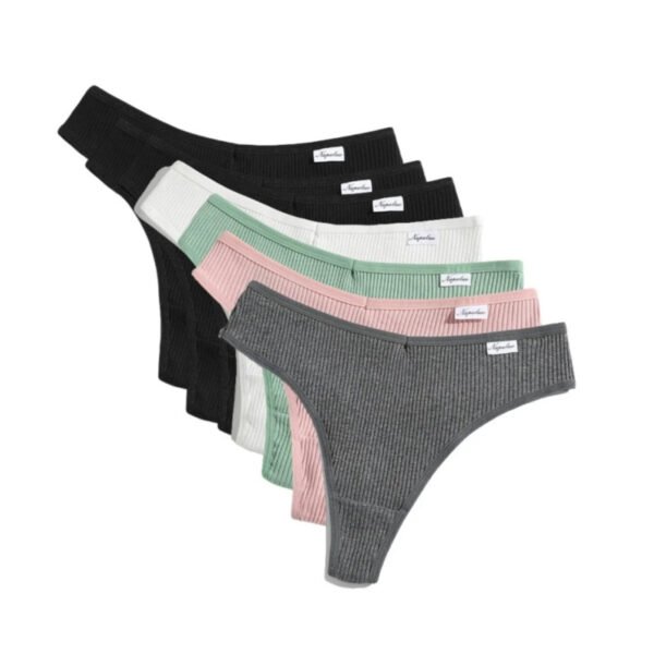 Womens Cotton Thong Set – 7-Pack Colors 34 Womens Cotton Thong Set – 7-Pack Colors Set of women's cotton thong set in various colors including black, gray, pink, and mint green