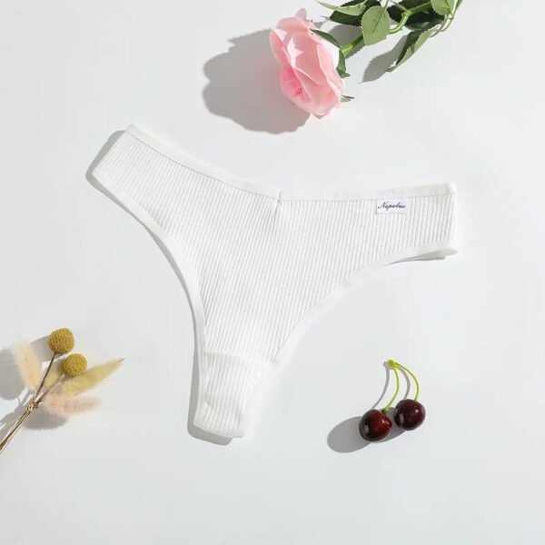 Womens Cotton Thong Set – 7-Pack Colors 28 Womens Cotton Thong Set – 7-Pack Colors LuckeLadybug women's cotton thong set in white with ribbed texture and comfortable fit