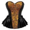 Elegant Victorian corset top for women featuring ornate patterns and stylish bows