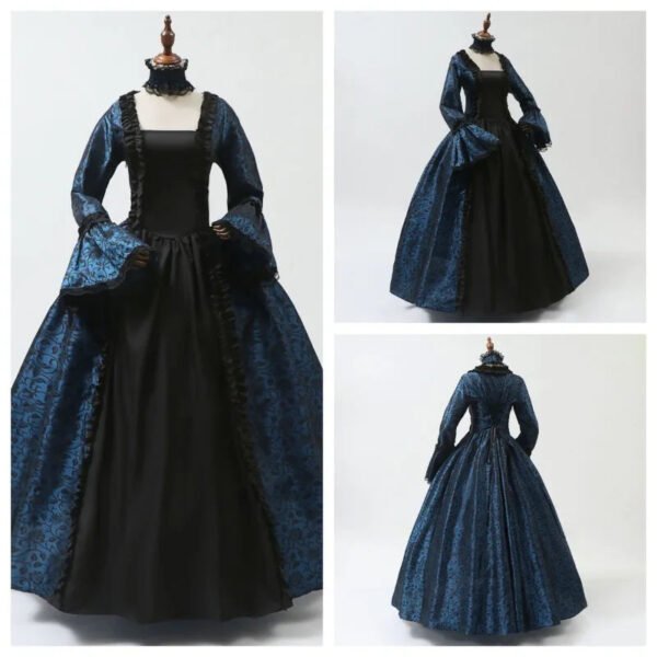 Victorian Era Gown Corset Dress Collection 27 Victorian Era Gown Corset Dress Collection victorian era gown blue black ruffled dress