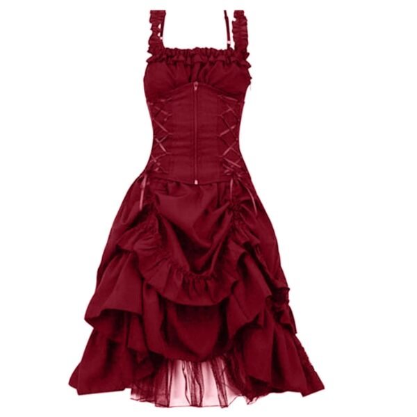 Victorian Gothic Long Dress For Women 15 Victorian Gothic Long Dress For Women victorian gothic long dress for women burgundy color ruffle