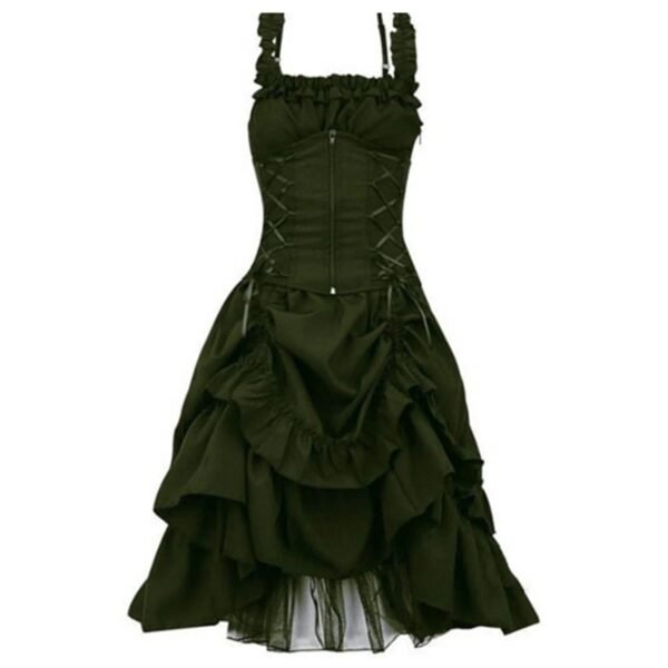 Victorian Gothic Long Dress For Women 20 Victorian Gothic Long Dress For Women victorian gothic long dress for women olive color ruffled