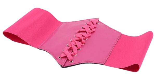 Vintage Corset Belt for Women Fashionable Girdle 8 Vintage Corset Belt for Women Fashionable Girdle LuckeLadybug LLC vintage corset belt for women in pink with lace-up design and wide elastic bands