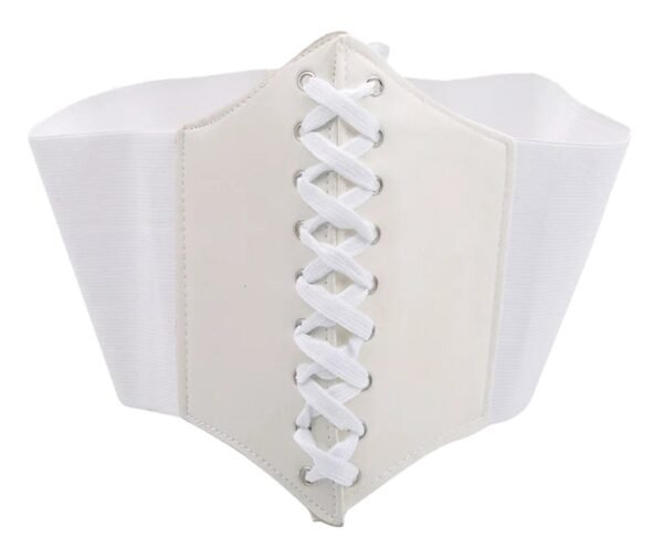 Vintage Corset Belt for Women Fashionable Girdle 3 Vintage Corset Belt for Women Fashionable Girdle Vintage corset belt for women in white with lace-up front design for a stylish silhouette