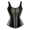 LuckeLadybug plus size vintage corset vest for women with lace detailing and zip closure