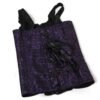Plus size vintage corset vest for women in purple lace with a lace-up front and elegant design