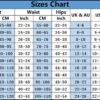 Size chart for plus size vintage corset vest for women showing bust, waist, and hip measurements