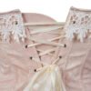 LuckeLadybug vintage jacquard overbust corset featuring intricate lace detailing and a stylish lacing design