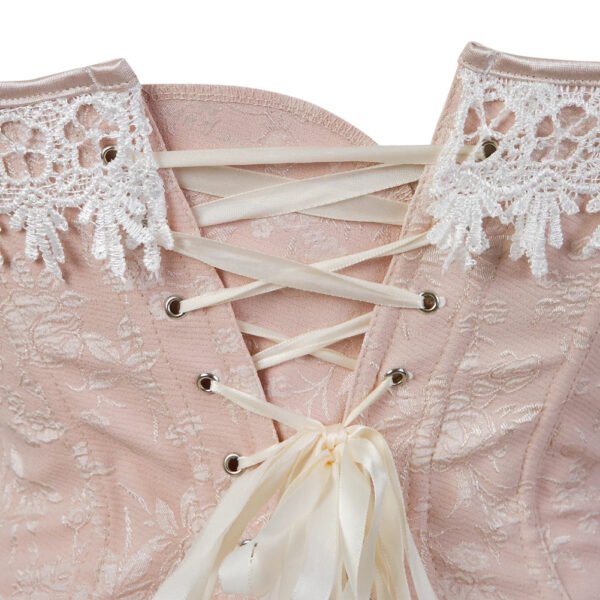 Vintage Jacquard Overbust Corset 20 Vintage Jacquard Overbust Corset LuckeLadybug vintage jacquard overbust corset featuring intricate lace detailing and a stylish lacing design