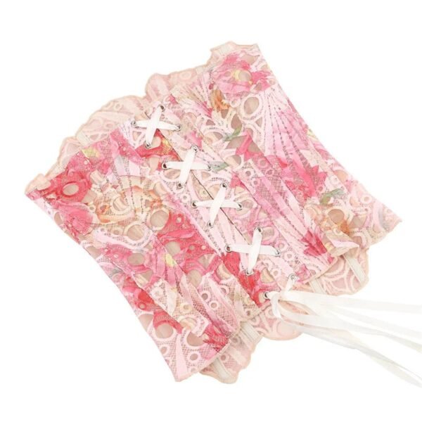 Vintage Lace Underbust Corset Top 36 Vintage Lace Underbust Corset Top Vintage lace underbust corset top in pink with decorative floral patterns and lace-up design