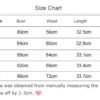 Size chart for vintage lace underbust corset top showing measurements for various sizes
