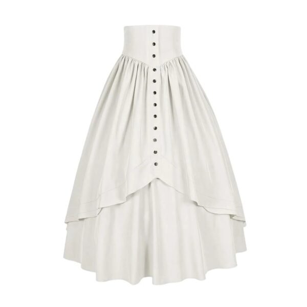 vintage medieval maxi skirt white button detail