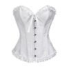 LuckeLadybug vintage Victorian corset top in white with ruffles and lace detailing