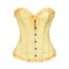 Vintage Victorian corset top in pale yellow with frills and ribbon detail for a charming look