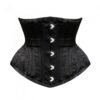LuckeLadybug LLC Waist Slimming Underbust Corset in Black with Elegant Detailing and Front Closure