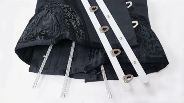 Waist Slimming Underbust Corset Pink 74 Waist Slimming Underbust Corset Pink Close-up of LuckeLadybug LLC waist slimming underbust corset with intricate detailing and adjustable lacing