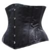 Black LuckeLadybug waist slimming underbust corset with detailed design and adjustable front closures