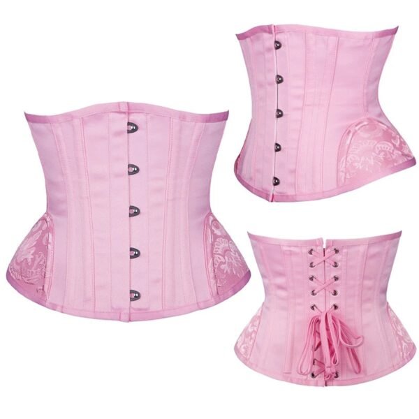 Waist Slimming Underbust Corset Pink 63 Waist Slimming Underbust Corset Pink Pink waist slimming underbust corset with lace-up back and decorative side panels
