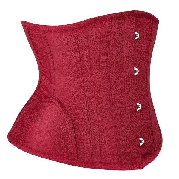 Waist Slimming Underbust Corset Pink 80 Waist Slimming Underbust Corset Pink LuckeLadybug LLC waist slimming underbust corset in red with elegant detailing and hook closures