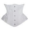 LuckeLadybug LLC Waist Slimming Underbust Corset in White with Elegant Floral Design