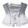 White waist slimming underbust corset with lace-up design for an hourglass figure