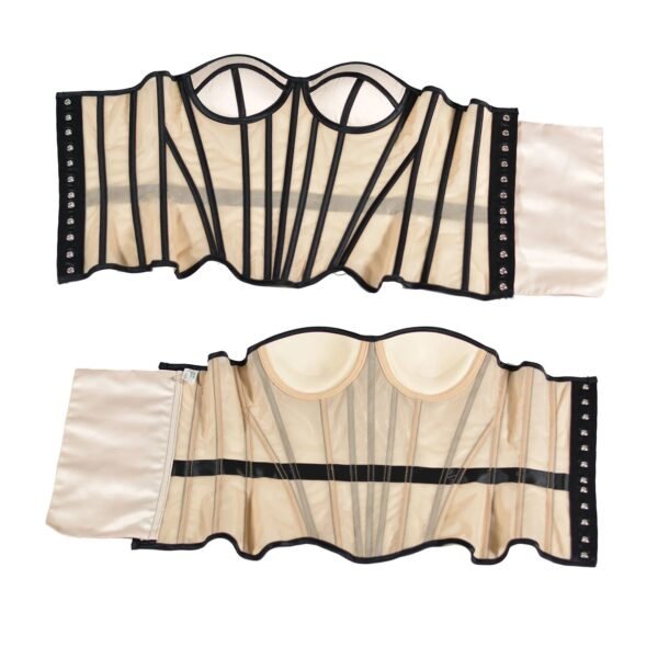 Wedding Bustier Corset Top For Elegance 18 Wedding Bustier Corset Top For Elegance LuckeLadybug wedding bustier corset top in sheer fabric with elegant black trim and structured support