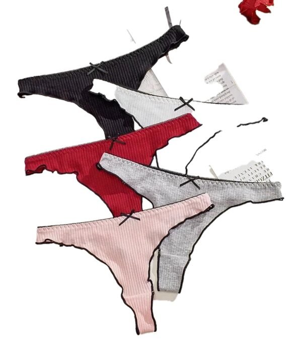 Women's Cotton Thong Panties - Set of 5 Comfortable Styles 12 Women's Cotton Thong Panties - Set of 5 Comfortable Styles Color Options of Women's Cotton Thong Panties Set of 5
