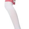 LuckeLadybug women's over the knee socks in white with red stripes for stylish legwear