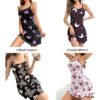 LuckeLadybug women's butterfly print nightdress in various colors including black purple and white