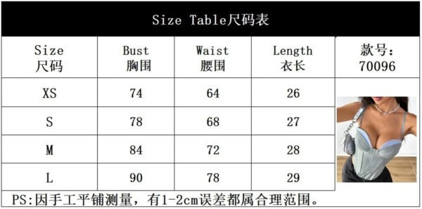 Womens Corset Bustier Top In Elegant Style 4 Womens Corset Bustier Top In Elegant Style LuckeLadybug women's corset bustier top in stylish design with size chart for perfect fitting