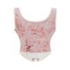 Women's corset top in pink floral design with a flattering fit for stylish outfits